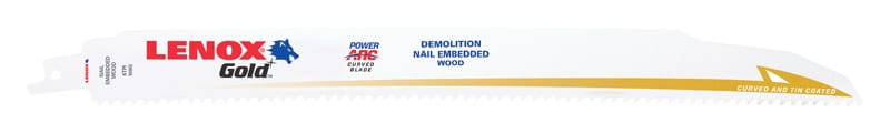 Lenox 21091106GR Gold 12 in. Bi-Metal Reciprocating Saw Blade 6 TPI 5 pk