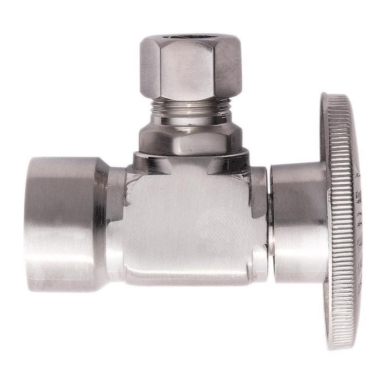 Keeney 2048ABNLF 1/2 in. FIP in. X 3/8 in. Compression Brass Angle Stop Valve