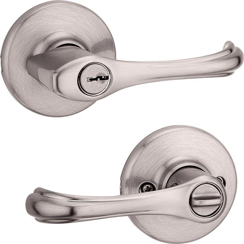 Kwikset 94050-627 Dorian Satin Nickel Entry Door Knob 1-3/4 in.