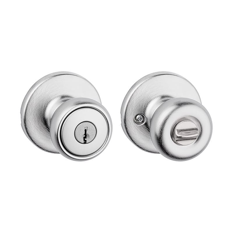 Kwikset 94002-870 SmartKey Tylo Smart Key Satin Chrome Entry Door Knob 1-3/4 in.