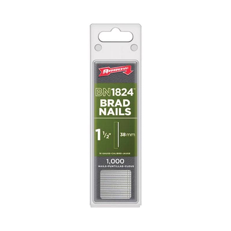 Arrow BN1824CS 1-1/2 in. L X 18 Ga. Straight Strip Galvanized Brad Nails 1,000 pk