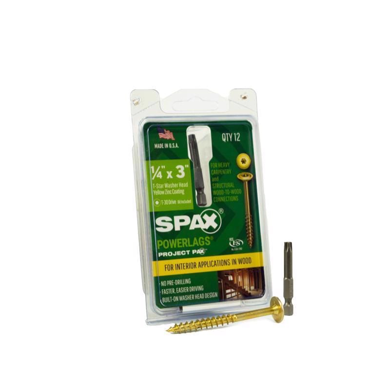 Spax 45810207007643 PowerLags 1/4 in. in. X 3 in. L T-30 Washer Head Serrated Construction Screws