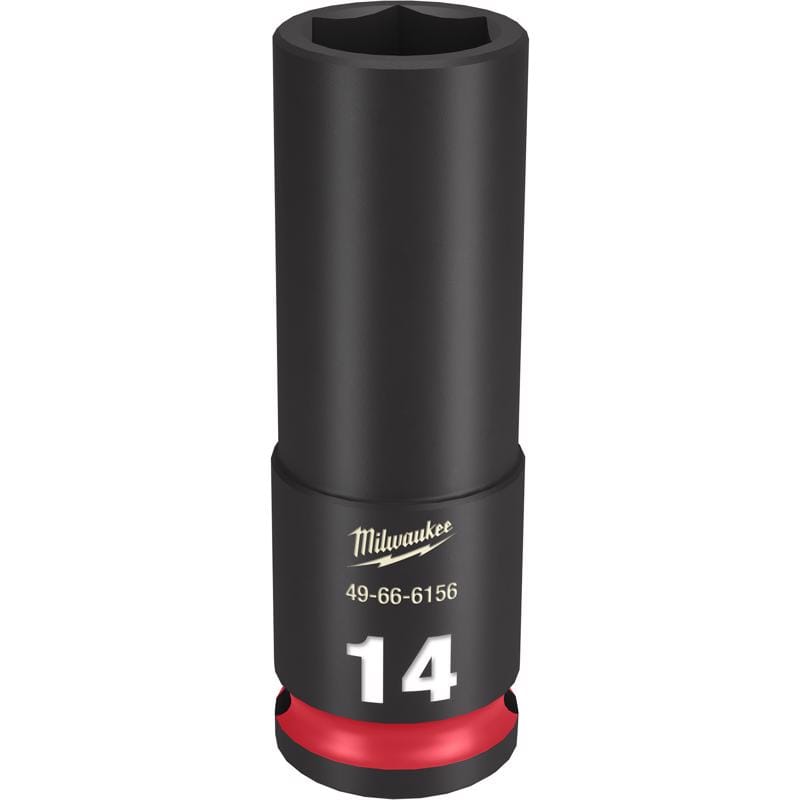 Milwaukee 49-66-6156 Shockwave 14 mm X 3/8 in. drive Metric 6 Point Deep Impact Socket 1 pc