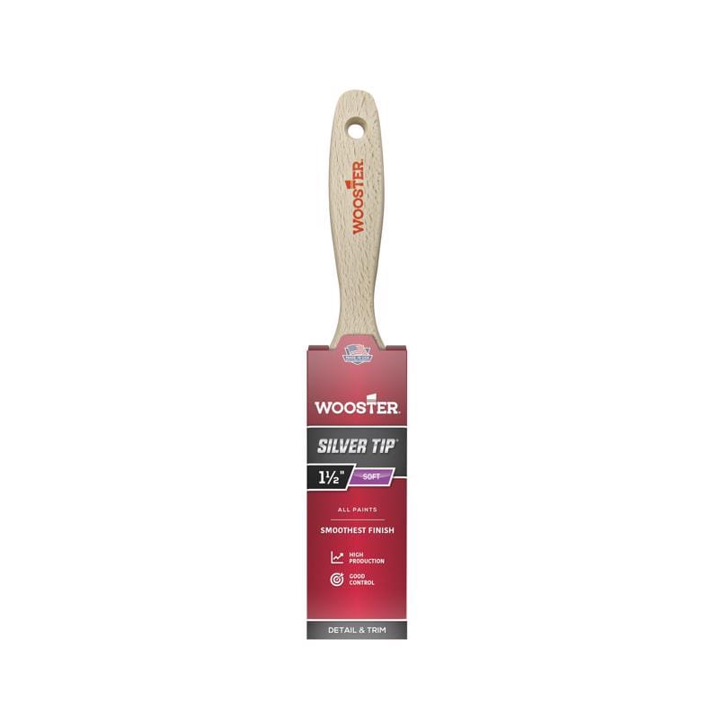 Wooster 5222-1 1/2 Silver Tip 1-1/2 in. Soft Flat Paint Brush