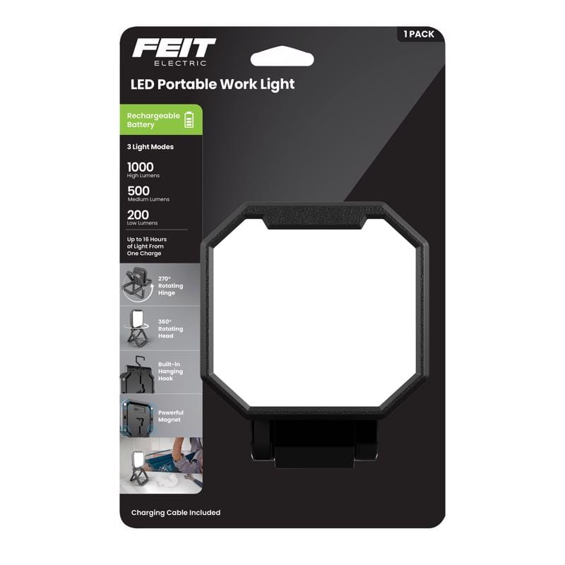 Feit Electric WORK1000FOLDBAT Feit 1000 lm LED Rechargeable Stand (H or Scissor) Folding Worklight