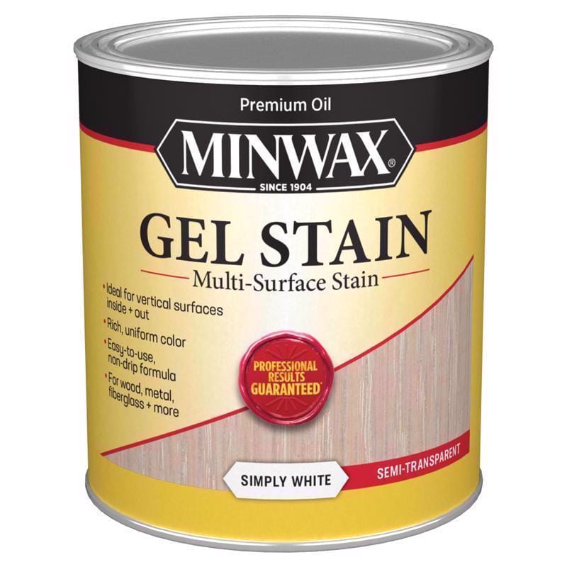 Minwax 616110444 Gel Stain Semi-Transparent Simply White Oil-Based Gel Stain 1 qt