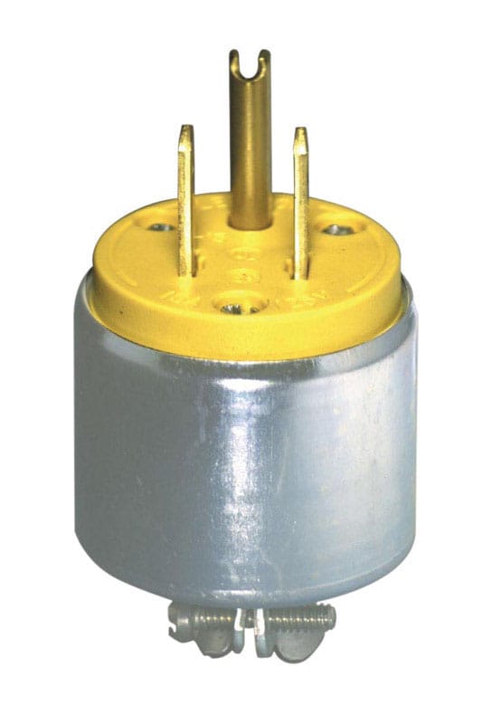 Leviton C30-515PA-000 Commercial Armored Ground/Straight Blade Plug 5-15P 18-12 AWG 2 Pole 3 Wire