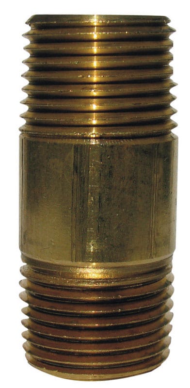 Anderson Metals 38300-0420 1/4 in. MPT in. X 1/4 in. D MPT Red Brass Nipple 2 in. L
