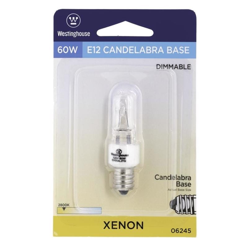 Westinghouse 0624500 60 W T3 Krypton/Xenon Single Ended Halogen Bulb E12 (Candelabra) White 1 pk