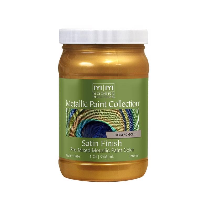 Modern Masters ME65932 Shimmer Satin Olympic Gold Metallic Paint 1 qt