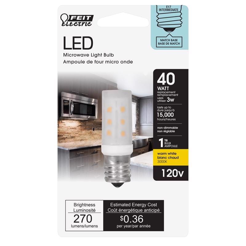 Feit BP40T8N/SU/LED T8 E17 (Intermediate) LED Bulb Warm White 40 Watt Equivalence 1 pk