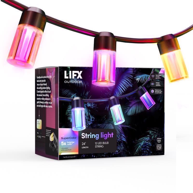 Lifx LFXSL24-12/LED Smart Home LED Smart-Enabled String Lights Multicolored 24 ft. 12 lights