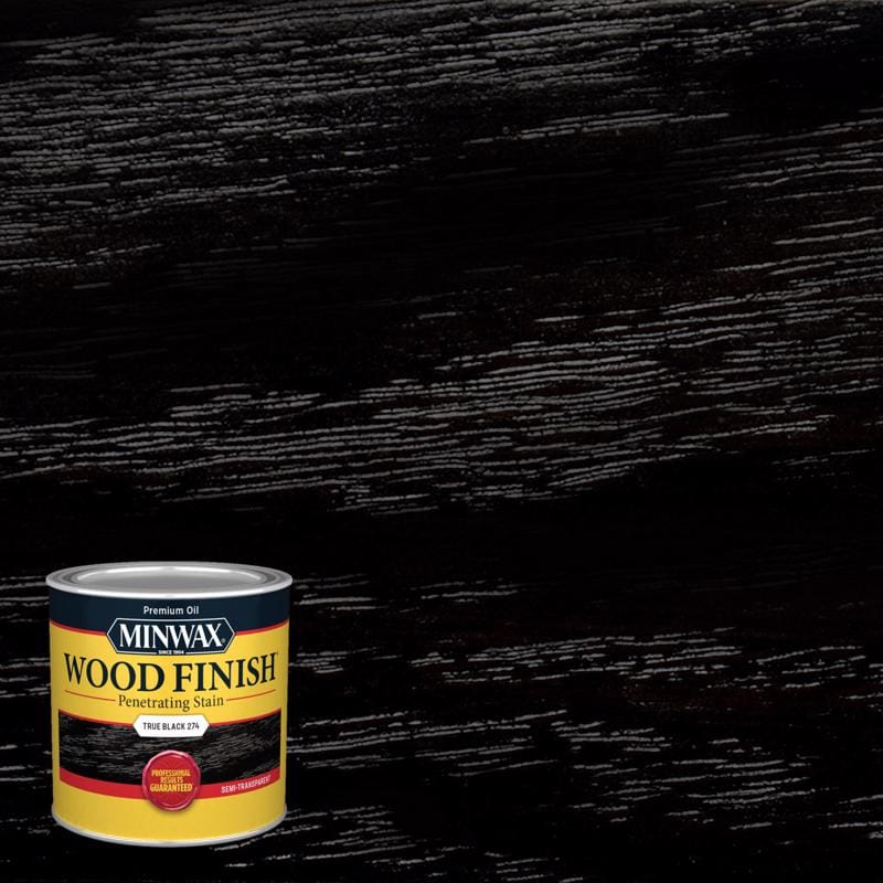 Minwax 227644444 Wood Finish Semi-Transparent True Black Oil-Based Penetrating Wood Stain 1/2 pt