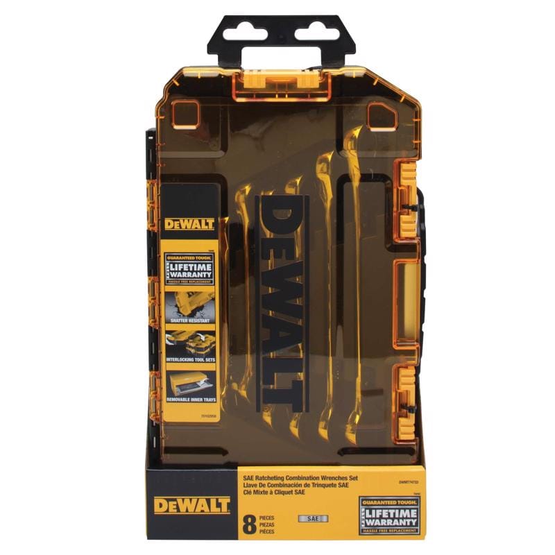Dewalt DWMT74733 SAE Ratcheting Combination Wrench Set 8 pc