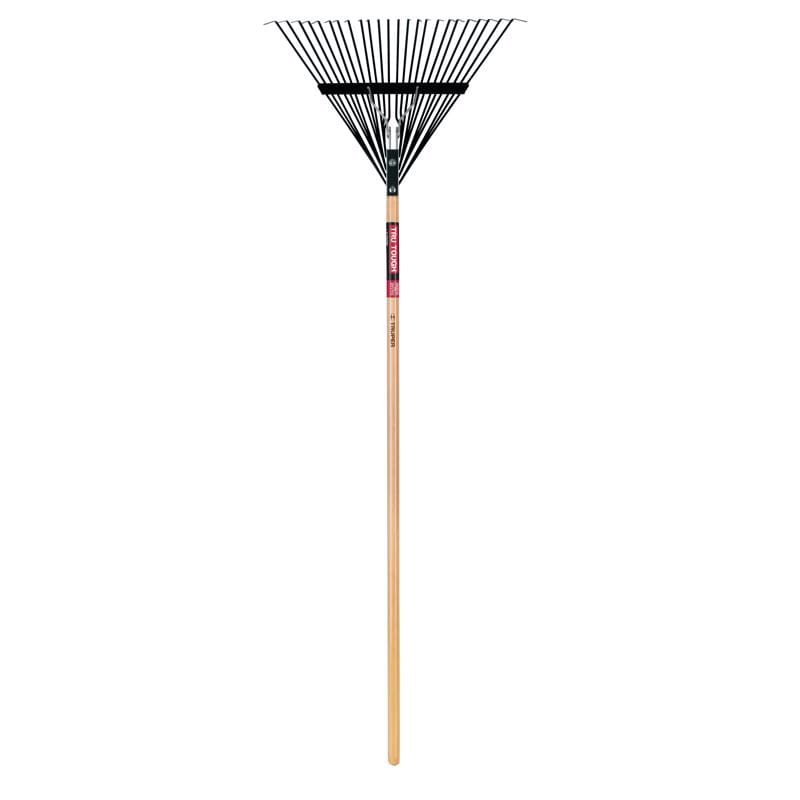 Truper EMX-24-ACE 64.5 in. 24 Tine Steel Leaf Rake Wood Handle