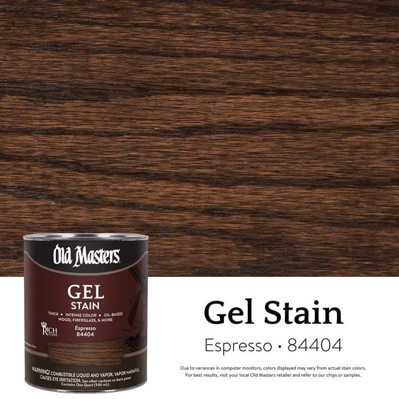 Old Masters 84404 Semi-Transparent Espresso Oil-Based Alkyd Gel Stain 1 qt