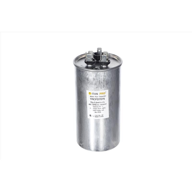 Titan Pro TRCFD7075 70+7.5 MFD 440 V Round Run Capacitor