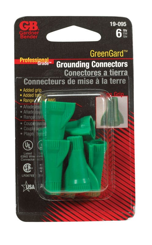 Gardner Bender 19-095 GreenGard 14-10 Ga. Copper Wire Wire Connector Green 6 pk
