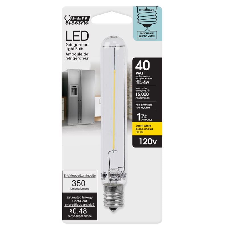 Feit BP40T61/2SULED T6.5 E17 (Intermediate) LED Bulb Bright White 40 Watt Equivalence 1 pk