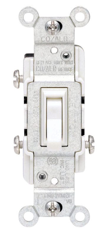 Leviton 02653-02W CO/ALR 15 amps Toggle Switch White 1 pk