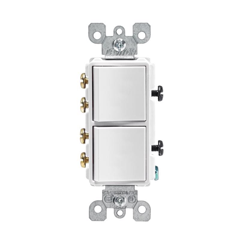 Leviton 05643-0WS Decora 15 amps 3-Way Rocker Switch White 1 pk
