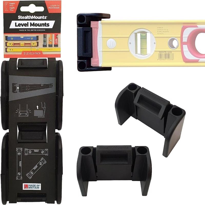Stealthmounts OM-LM-BLK-2 Black ABS Level Mount Holder 2 pk