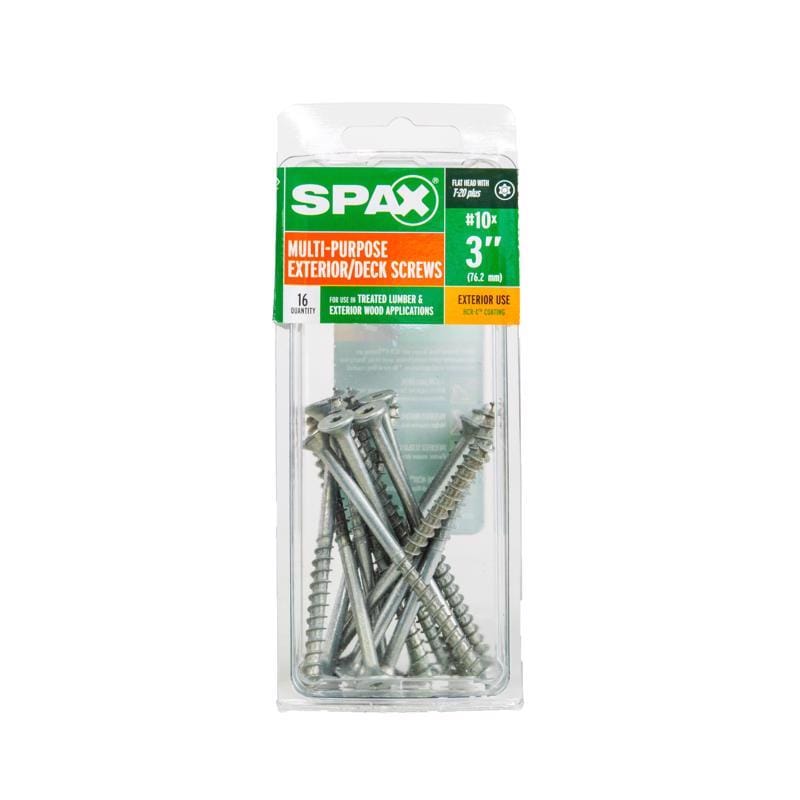 Spax 4191670500752 No. 10 in. X 3 in. L Gray Star Flat Head Deck Screws 16 pk