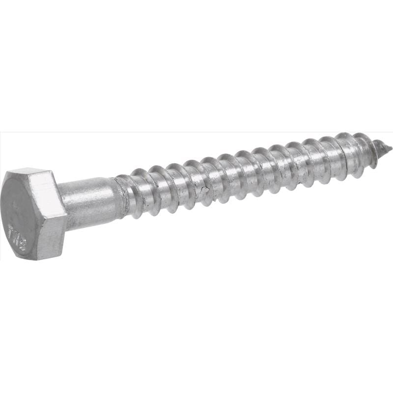 Hillman 0832014 1/4 in. X 3-1/2 in. L Hex Stainless Steel Lag Screw 25 pk