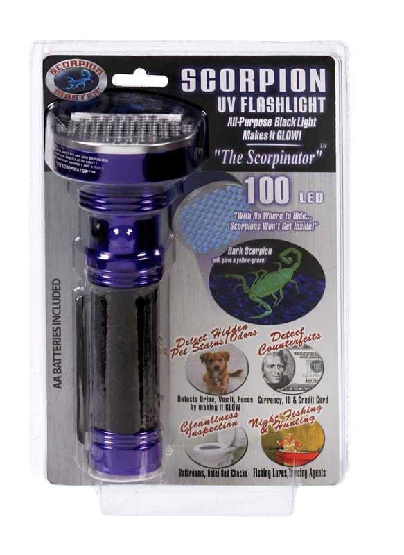 Scorpion 900212 100 LED Assorted LED UV Flashlight AA Battery