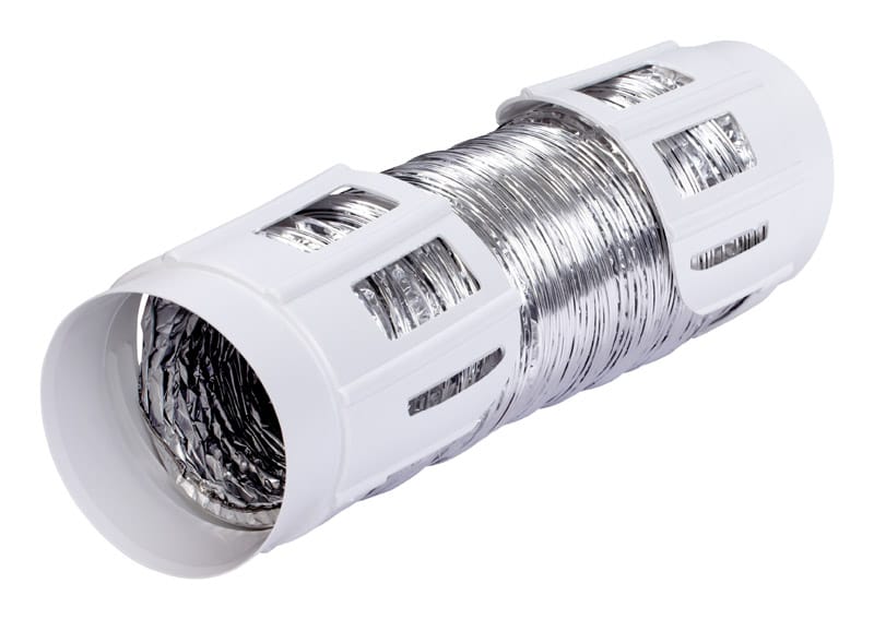 Deflect-O HUPK8F Supurr Flex 8 ft. L X 4 in. D Silver/White Aluminum/Plastic Dryer Vent Kit