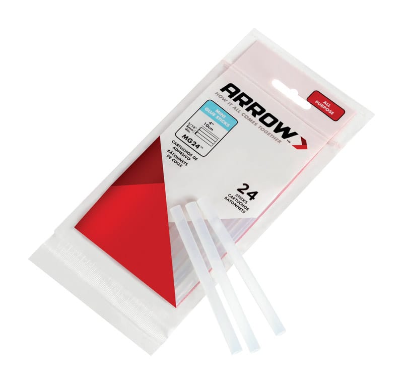 Arrow MG24-4 0.4 in. D X 4 in. L Mini Glue Sticks Clear 24 pk