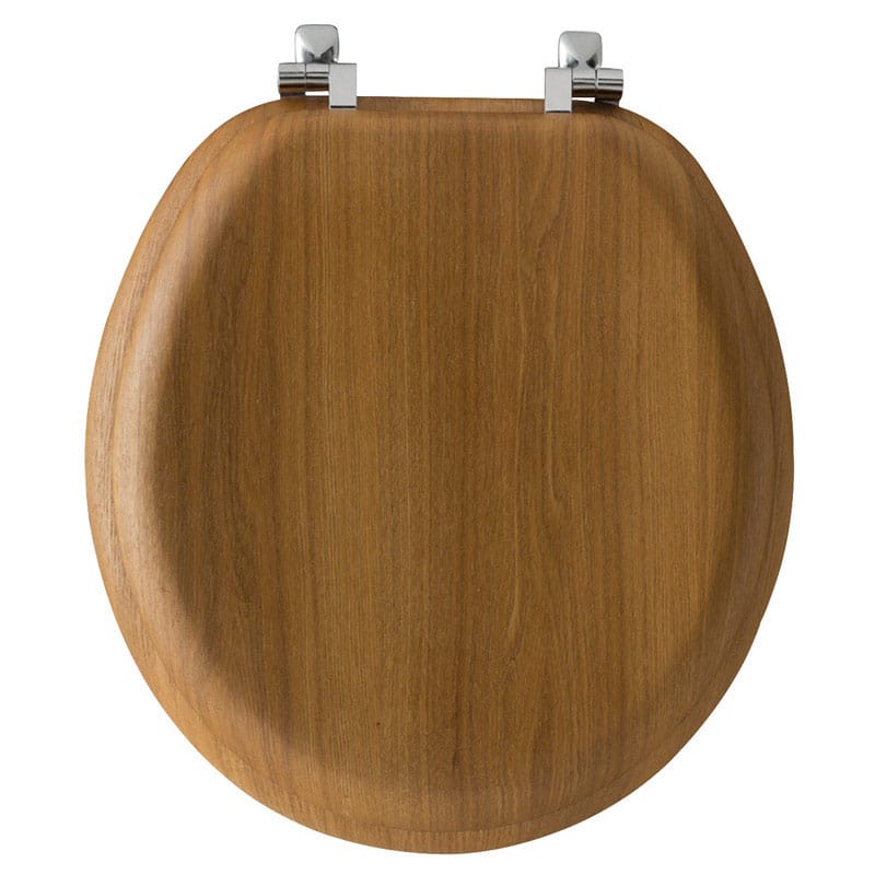 Mayfair by Bemis 9601CP-263 Round Oak Wood Toilet Seat