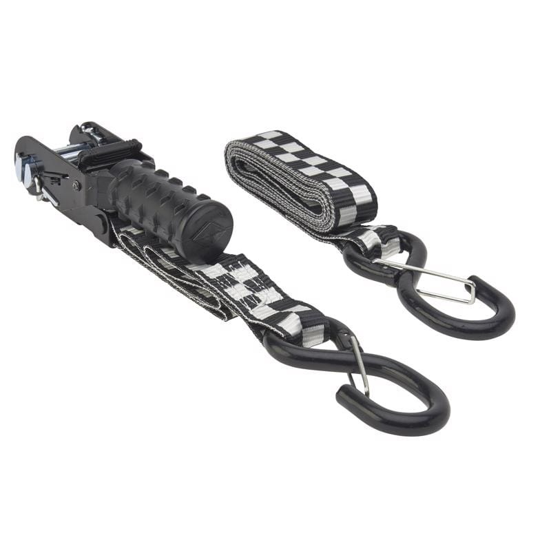 Keeper 47308 1.25 in. W X 8 ft. L Black/Gray Tie Down w/Ratchet 800 lb 4 pk