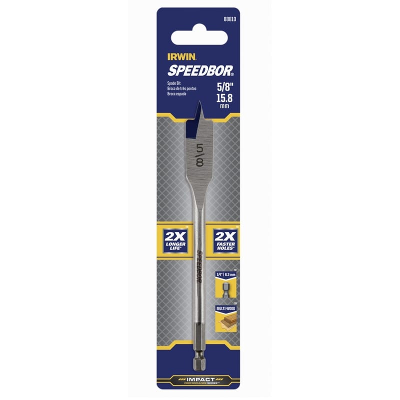 Irwin 88810 Speedbor 5/8 in. X 6 in. L Carbon Steel Wood Boring Bit Hex Shank 1 pc