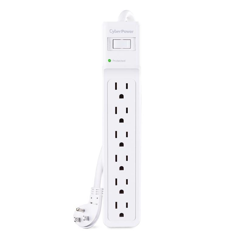 CyberPower CYBER POWER 4 ft. L 6 outlets Surge Protector White 600 J
