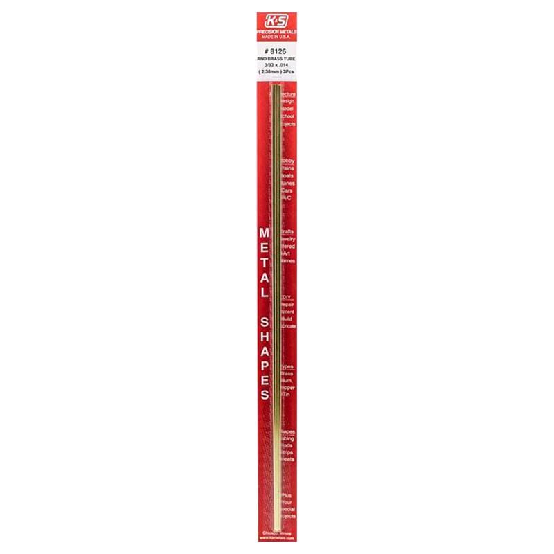 K&S 8126 3/32 in. D X 12 in. L Round Brass Tube 3 pk