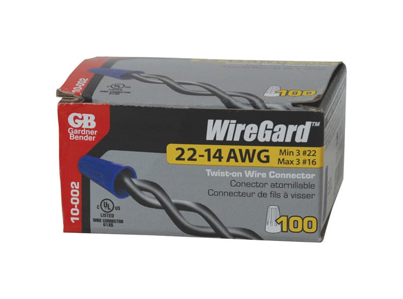 Gardner Bender 10-002 WireGard 22-14 AWG Copper Wire Wire Connector Blue 100 pk