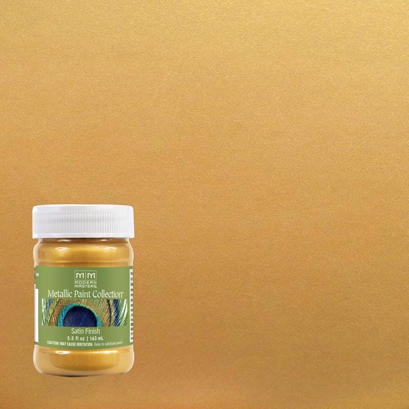 Modern Masters ME65806 Metallic Paint Collection Satin Gold Rush Water-Based Metallic Paint 5.5 oz