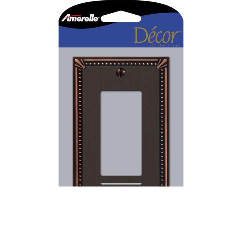 Amerelle 74RDB Imperial Bead Aged Bronze 1 gang Die-Cast Metal Decorator Wall Plate 1 pk