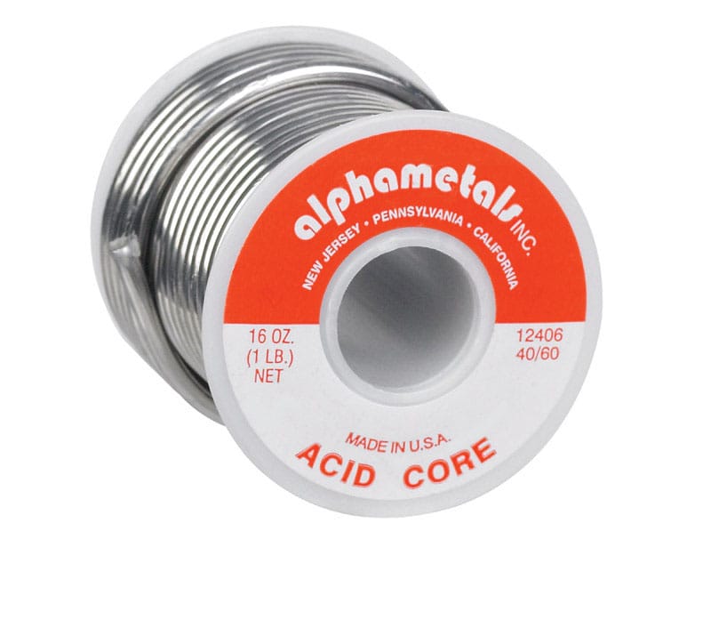 Alpha Fry 12406 16 oz Acid Core Wire Solder 0.125 in. D Tin/Lead 40/60 1 pc