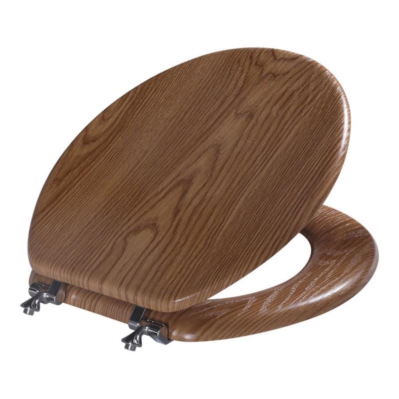 Oakbrook Collection MD001-PVC-XP Sheridan Round Oak Wood Toilet Seat