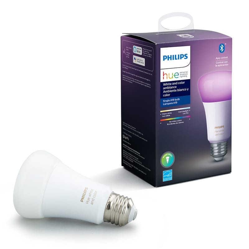 Philips 548487 Hue A19 E26 (Medium) Smart-Enabled LED Bulb Color Changing 60 Watt Equivalence 1 pk