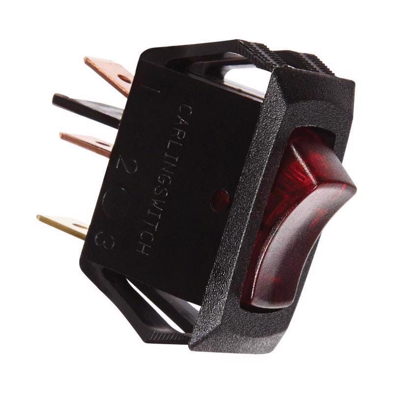 Jandorf 61038 10 amps Single Pole Rocker Appliance Switch Black/Red 1 pk