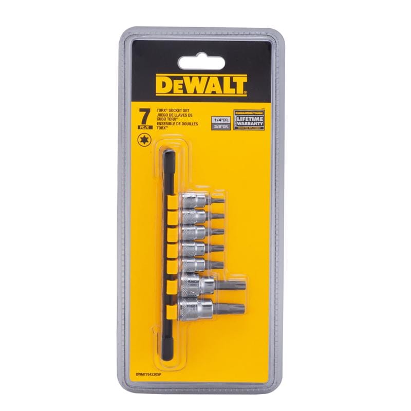 Dewalt DWMT75423OSP 1/4 and 3/8 in. drive Torx Bit Socket Set 7 pc