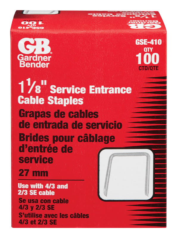 Gardner Bender GSE-410 1-1/8 in. W Steel Service Entrance Staple 100 pk