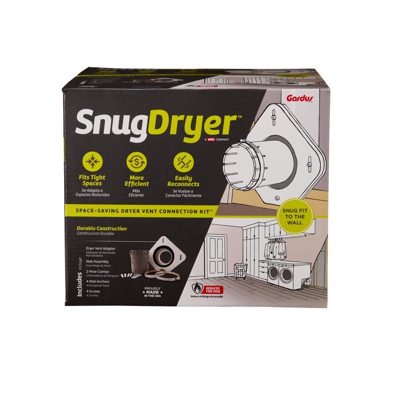 Gardus DVME SnugDryer White Plastic Dryer Vent Kit