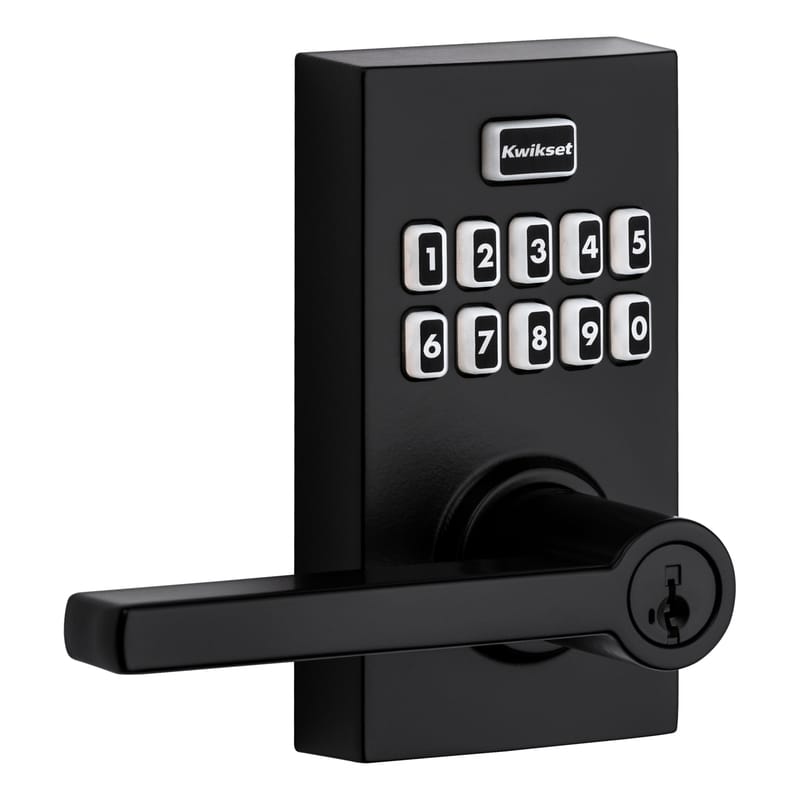 Kwikset 99170-004 SmartKey Iron Black Zinc Electronic Touch Pad Entry Lever
