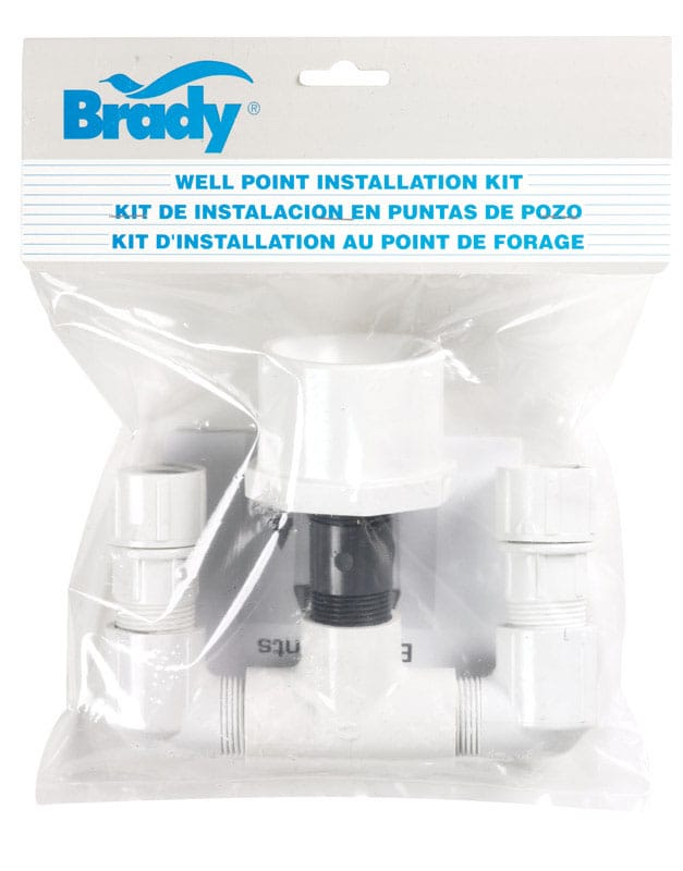 Brady BTA 200IND PVC White 1 1/4 2 in. Well Point Installation Kit