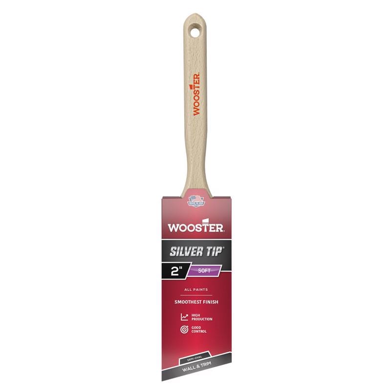 Wooster 5228-2 Silver Tip 2 in. Soft Semi-Oval Angle Paint Brush