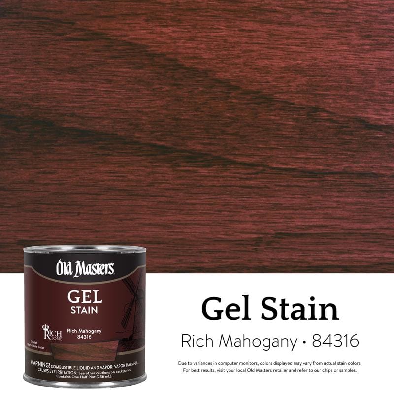 Old Masters 84316 Semi-Transparent Rich Mahogany Oil-Based Alkyd Gel Stain 1/2 pt